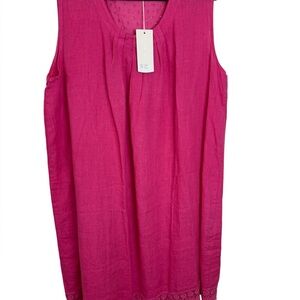 Bellambra Made in Italy NWT pink linen sleeveless dress 2X